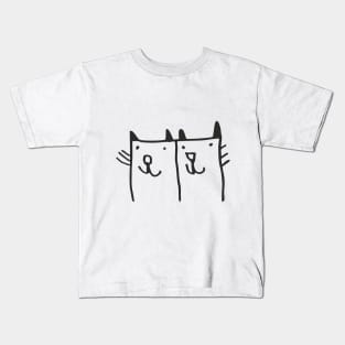 cats cat drawing cheerful gift Kids T-Shirt